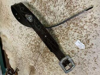 Ariat Medium Dress Belt With Bling Longhorn Cow Conchos