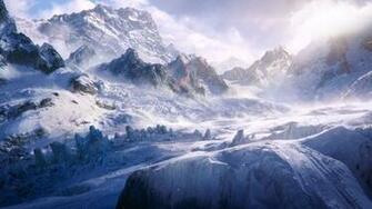 Wallpaper Tops Snow Mountains Cold Blizzard