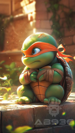 Tiny Mikey Ninja Turtle Drawing Baby