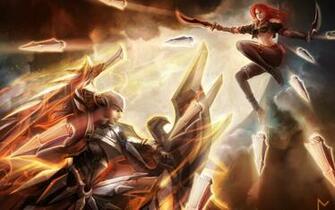Katarina Vs Leona Fighting Girl League Of Legends HD Wallpaper Lol