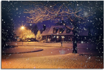 Amazon Merry Xmas Wall Art Midnight Snow Night Snowy