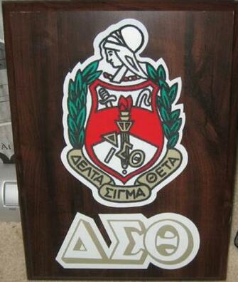 Delta Sigma Theta Sorority Wooden Plaque With S