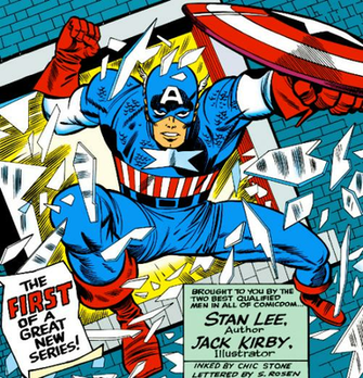Captain America Runs Stan Lee And Jack Kirby