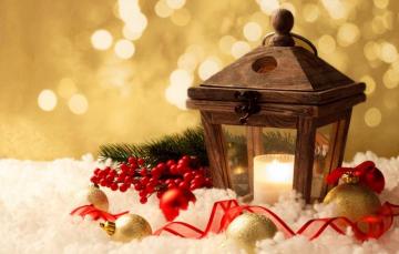 Wallpaper Winter Snow Decoration New Year Christmas Lantern