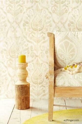 Argos Khaki Damask Wallpaper Contemporary Living Room By