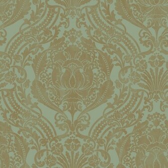 Blue Mountain Silk Damask Aqua Strippable Non Woven Prepasted