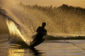 Sunset Water Skiers Wallpaper HD Walls