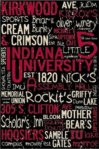Indiana University Iu Custom Landmark Print By Imprintedliving