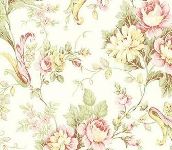 Cabbage Rose Wallpaper Pretty Fabric And