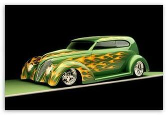 Ford Sedan Hot Rod Digital Wallpaper Black