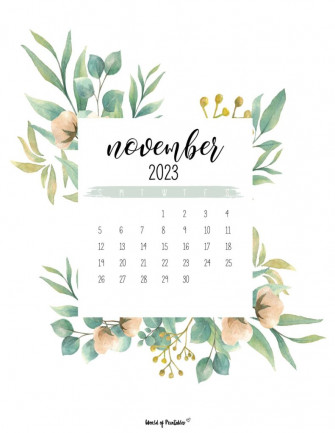 November Calendars Styles