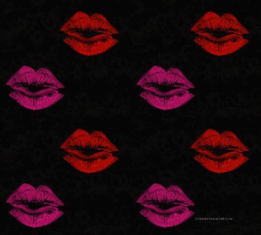 Pink Lips Black Background Name Red