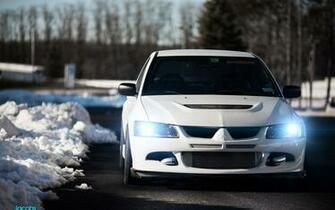 Lancer Evo Winter Image Wallpaper High Resolution WallartHD