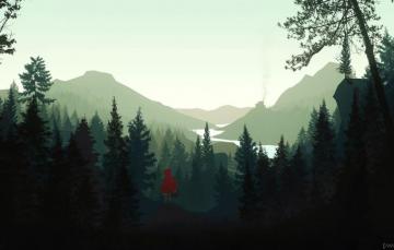 Wallpaper Minimalism The Game Trees Forest Style Landscape