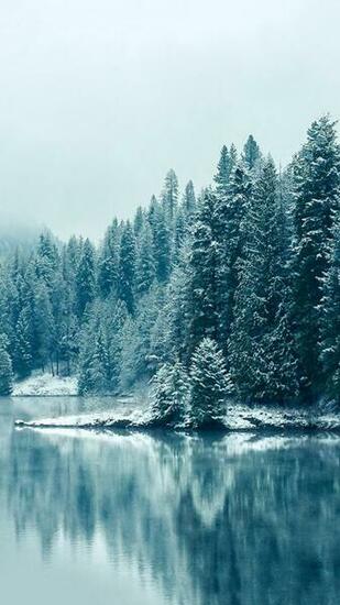 Winter Lake Snow iPhone And Plus Wallpaper HD
