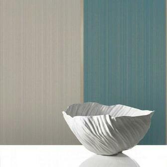 Metric Stripe Wallpaper In Teal Grey Full Roll From