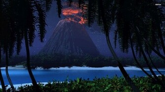 Active Volcano Wallpaper Digital Art
