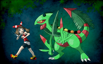 Mega Sceptile And May By Alounea