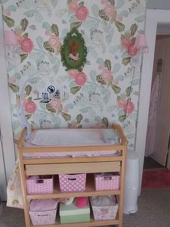 Anthropologie Watercolor Peony Wallpaper And A Vintage Deer Head