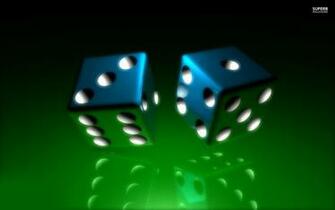 3d Dice Wallpaper Blue