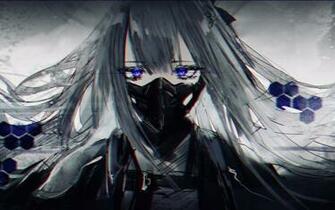 Girls Frontline Ak Mask Sad Face Blue