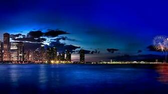 Fireworks Chicago City Illinois Usa New Year July Background