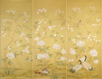 Handpainted Silk Wallpaper Asian Other Metro By