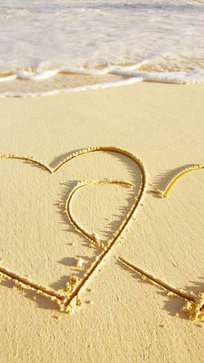 Love Heart Sea Sand iPhone Wallpaper HD Cool In