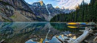 Moraine Lake Banff National Park Mountains Wallpaper