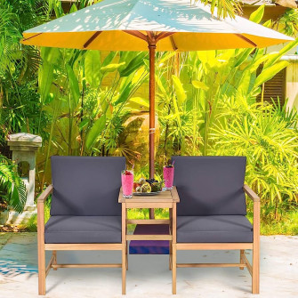 Amazon Tangkula In Acacia Wood Loveseat With Separable