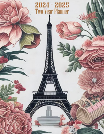 Two Year Planner Eiffel Tower Paris France Themed Cover