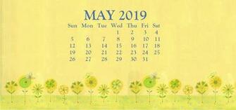 Floral Cute May Calendar Printable Template For Desk And Wall