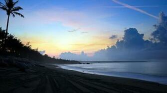 Evening On A Black Sand Beach Wallpaper