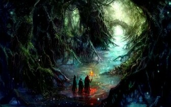 Forest Fantasy Art Wallpaper Abstract HD Desktop