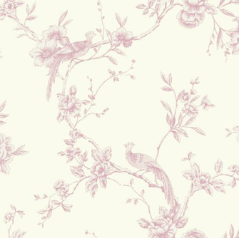 Chinoise Toile De Jouy Shabby Chic Bird Wallpaper Colours