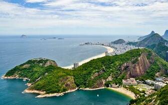 Rio De Janeiro City Within Mountains And Ocean Wallpaper