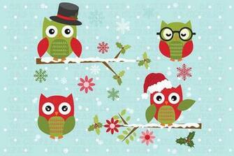 Christmas Owl Clipart Illustrations On Creative Market
