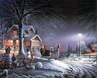 Christmas Family Wallpaper Victorian Scene