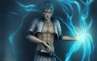 Boys Grimmjow Jaegerjaquez Swords Lightning Bolts Wallpaper Background