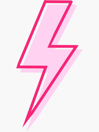 Pink And Red Lightning Bolt Sticker By Flinning Preppy Wallpaper