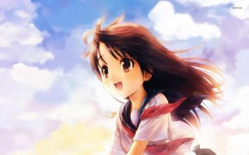 Happy School Girl Anime Wallpaper Cute