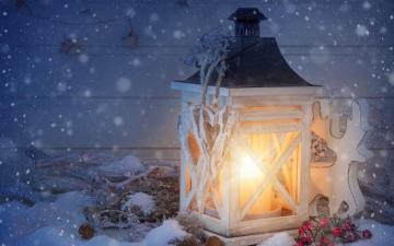 New Year Merry Christmas Lantern Wallpaper