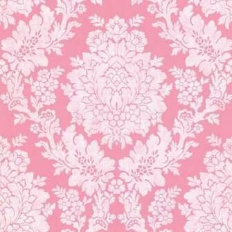 Liza Pink Roselle Damask Wallpaper Contemporary By