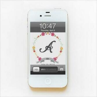 Printable Floral Monogram Phone Wallpaper