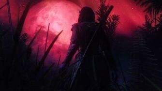 Warrior Magic Dark Moon Elf Fantasy Wallpaper