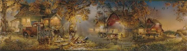Justborders Gorgeous Farm Scene Wallpaper Border