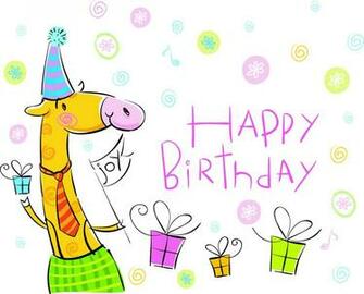 Vector Cute Cartoon Happy BirtHDay Wallpaper