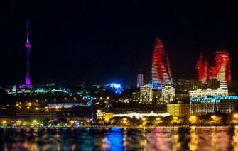 Wallpaper Night Azerbaijan Baku Image