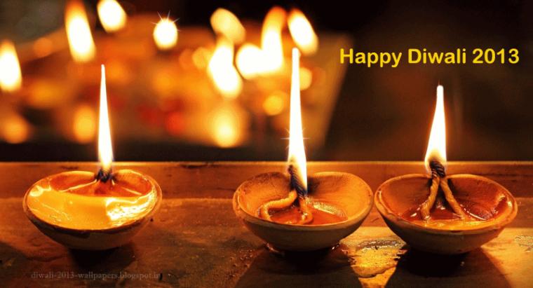 Greetings Wallpaper Diwali Glittering With Oil Lamps