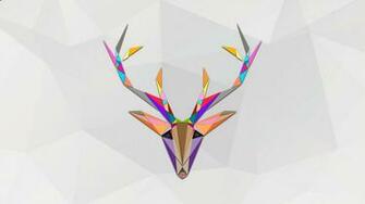 Polygonal Reindeer Colorful Desktop Wallpaper